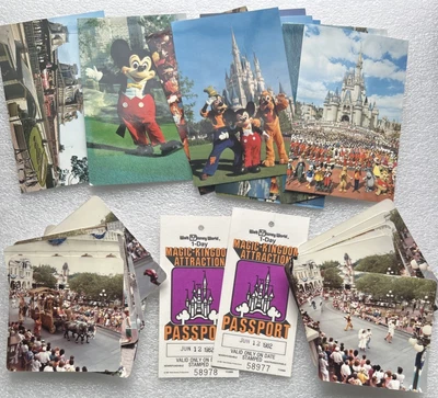 Walt Disney World - 1982 Magic Kingdom Tickets, Parade Photos and Postcards - Image 1 of 4