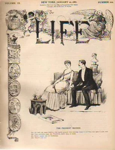 1887 Life January 20-NYC drinks 6 million barrels beer;Immigrants 10 years first - Picture 1 of 1