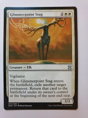 MTG Magic The Gathering Card Glimmerpoint Stag Creature Elk White Eternal Master - Image 1 of 2
