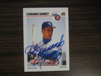 1992 Skybox # 104 Fernando Ramsey Autograph Signed Card B Iowa Cubs Chicago Cubs - Image 1 of 2