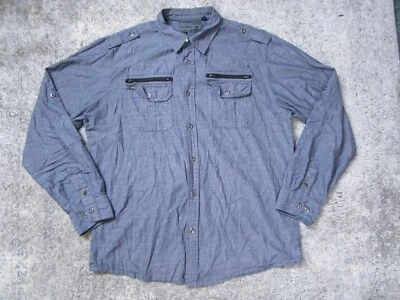 OCEAN CURRENT Shirt Mens Large Dress Gray Button up Long Sleeve Casual Collared - Image 1 of 4