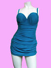 NWT PROFILE by GOTTEX Turquoise Swimdress 1 piece BATHING SUIT SWIMSUIT sz - 6