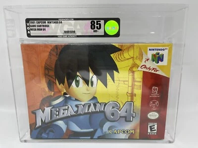 Mega Man Nintendo 64 N64 VGA 85 NM+ Mint Factory Sealed Game Capcom 2001 WATA - Image 1 of 3