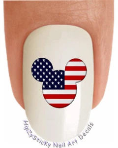 Nail Art 6303 CHARAKTER Mickey Ohren USA Flagge Wasserrutsche Nagel Aufkleber Transfers - Bild 1 von 3