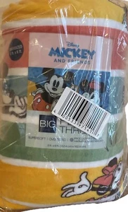 Disney MICKEY Mouse FRIENDS STRIPED 5x6' Oversized THROW BLANKET The Big One NEW - Picture 1 of 2