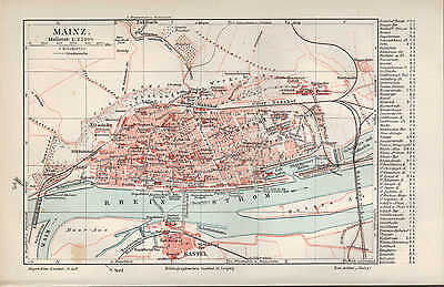 Landkarte City Map 1906: Stadtplan: MAINZ. Maßstab: 1 : 25 000 Am Rhein • 14.99€