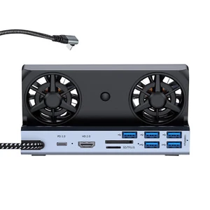 For Steam Deck Dock Docking Station With Cooling Fan 10 in 1 HDMI SD TF Type-C - Picture 1 of 12