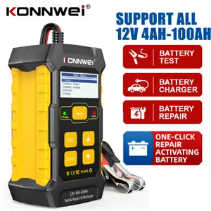 KONNWEI KW510 Car Battery Tester Cranking Charging Test Analyzer Tool 4AH-100AH - Picture 1 of 13