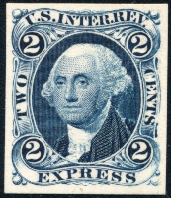 US R9P4 2c First Issue Revenue 1862 Express plate proof on card - Image 1 of 2