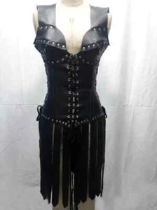 Armatura guerriero medievale donna vera pelle rievocazione LARP SCA armatura fumetto - Foto 1 di 4