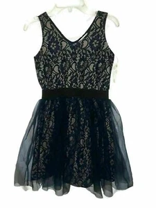 NEW SOULMATES Size 8 Dress Blue Beige Lace Tulle Sleeveless - Picture 1 of 5