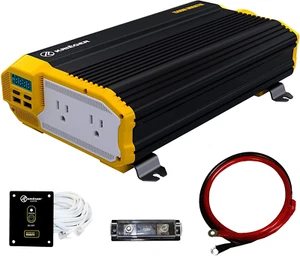 Inversor de Potencia Krieger 1500 Watts 12V a 110V, Onda Sinusoidal Modificada Coche Inversor - Imagen 1 de 7