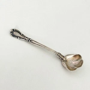 Cucchiaio sale bambino argento sterling vintage manico ornato 3,5" - Foto 1 di 11