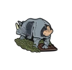 Ace Ventura Pet Detective Style Rubber Pin Backer Rhino Pin Brooch FREE SHIPPING - Picture 1 of 5