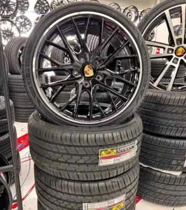 21" PORSCHE BLACK WHEELS RIMS TIRES PANAMERA GTS TURBO 5x130 E-HYBRID COUPE 4S S - Picture 1 of 6