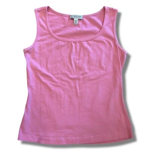 St. John Sport SMALL Pink Womens Cotton Scoop Neck Tank Top Shirt - Picture 1 of 5