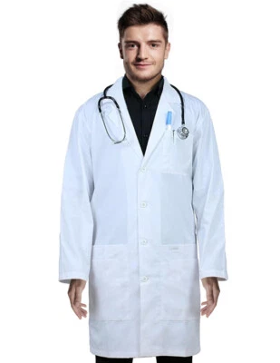 Panda Uniform By Heedfit Professional Unisex White Lab coat 38" FREE SHIPPING! - Image 1 of 4