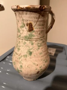 Terrakotta Vase Antik aus Frankreich Grün Weiß - Bild 1 von 10