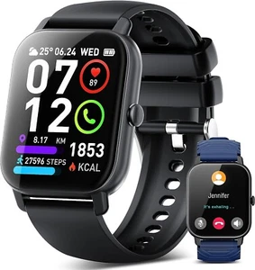 Poounur Montre Connectée Homme avec Appels Bluetooth, - Photo 1/2