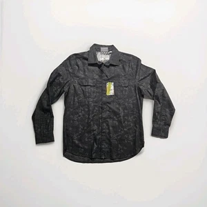 NUEVO CON ETIQUETAS Camisa Deportiva Robert Graham Digital Pata de Gallo Camuflada Puño Abatible Doble Bolsillo L - Imagen 1 de 4
