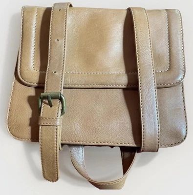 Hobo International Tan Leather Crossbody Organizer Bag Satchel Purse Womens - Image 1 of 4