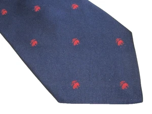 Brooks Brothers Makers Seidenkrawatte dunkelblau rot bestickt Schaf Logo 3,5" - Bild 1 von 7