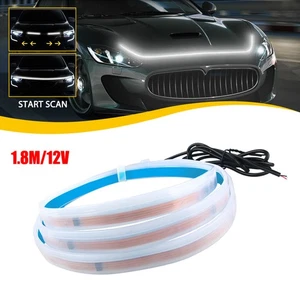 180cm Start Scan Dynamic WHITE LED DRL Hood Light Strip Daytime Running Light UK - Picture 1 of 1