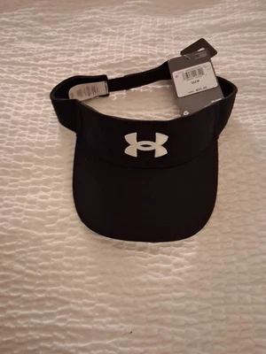 安德玛女式遮阳板OSFM黑白全新带标签可调节优质礼物 — 第 1/3 张图片