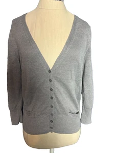Eileen Fisher Linen Cardigan Gray-taupe Pockets Size Small - Picture 1 of 5