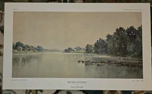 Paul Sawyier 1974 Limited Edition Print "RIVER LOGGING" W/ COA #1194 Of 1000 - Picture 1 of 5