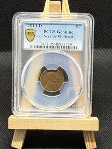 1914-D 1C Lincoln Cent, PCGS VF Details Rare Key Date, Great Eye Appeal. - Picture 1 of 2