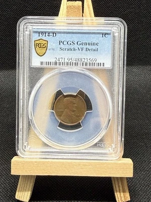 1914-D 1C Lincoln Cent, PCGS VF Details Rare Key Date, Great Eye Appeal. - Image 1 of 2