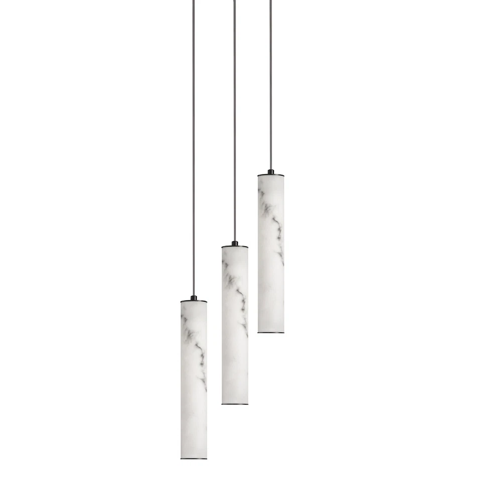 Dainolite RBN-1230LEDP Reuben 12"W LED Multi Light Pendant - White / Matte Black - Image 1 of 1