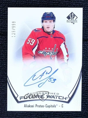 2021-22 SP Authentic Future Watch 129/999 Aliaksei Protas #180 Rookie Auto RC - Image 1 of 3