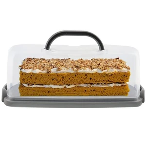Plastic Rectangular Bread Box with Portable Handle, Loaf Cake Storage Contain... - Picture 1 of 8