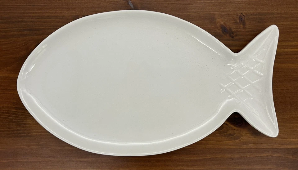 New! LARGE Sanibel White Fish Serving Platter Made by TAG Large 16” x  9” - Image 1 of 3