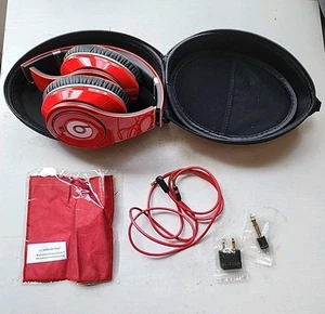 Beats by Dr. Dre Studio Wired Monster Over The Ear Headphones Red SEE PICS - Picture 1 of 16