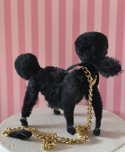 Barbie Pet Black Chenille French Poodle Dog - Picture 1 of 9