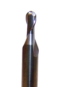 5/64" (.0781") CARBIDE 2 FLUTE ENDMILLS, BALL END, STUB - Kyocera 1635-0781.117 - Picture 1 of 2