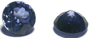 Nice 8 mm Round Brillant Light Blue Created Sapphire - Picture 1 of 1