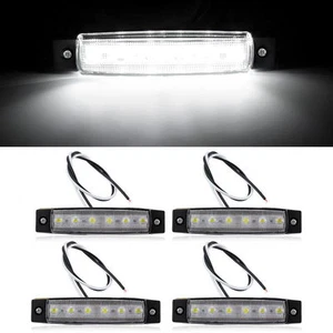 4x White 6LED Side Marker Clearence Indicator Light For Truck Trailer Lorry 12V - Imagen 1 de 5