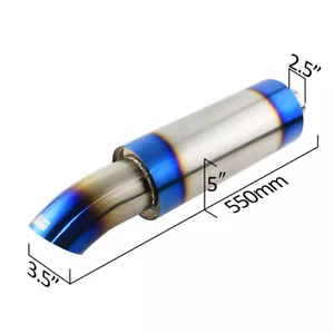 2.5'' inlet Straight Flow Racing Exhaust Muffler Tip OD 3.5'' OD Body 5'' 550mm - Picture 1 of 7