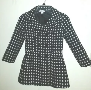 Adorable Girls IZ AMY BYERS Size 6X Polka Dot Coat Double Row Button Front - Picture 1 of 12