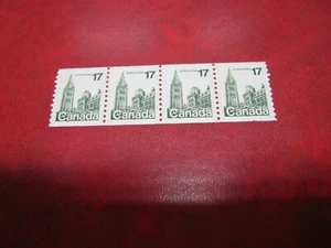 Canada Unitrade # 806 17c FIRST-CLASS DEFS.COIL STRIPS OF 4 MNH - Picture 1 of 1