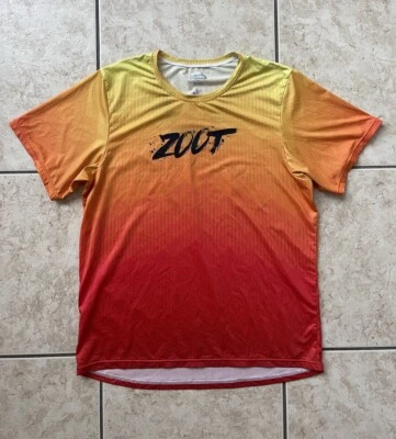 Camiseta Zoot Triatlón Manga Corta Hombre Grande Naranja Kona Deportes de Hielo Ciclismo Camiseta Foto 1 de 4