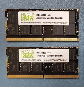 NEMIX 96GB (2x 48GB) ECC DDR5-5600 MSE44800 SDRAM SODIMM Laptop RAM Memory✓NEW - Picture 1 of 1