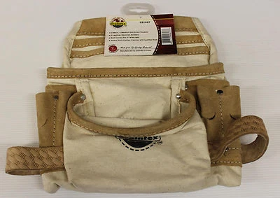 Graintex 10 Pocket Canvas Tool Pouch Leather Trim #CS1827 New
