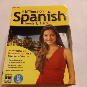 INSTANT IMMERSION Spanish Levels 1,2,&3, PC & MAC, CD-ROM Software, VERY GOOD - Picture 1 of 2