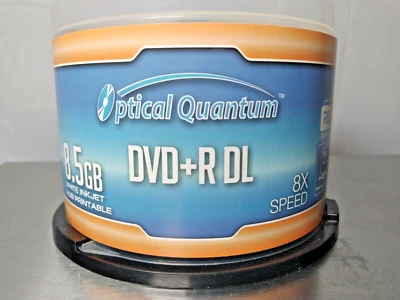 50 Blank Discs DVD+R DL Double Layer OQ 8x 8.5GB White Inkjet Printable GP - Image 1 of 4