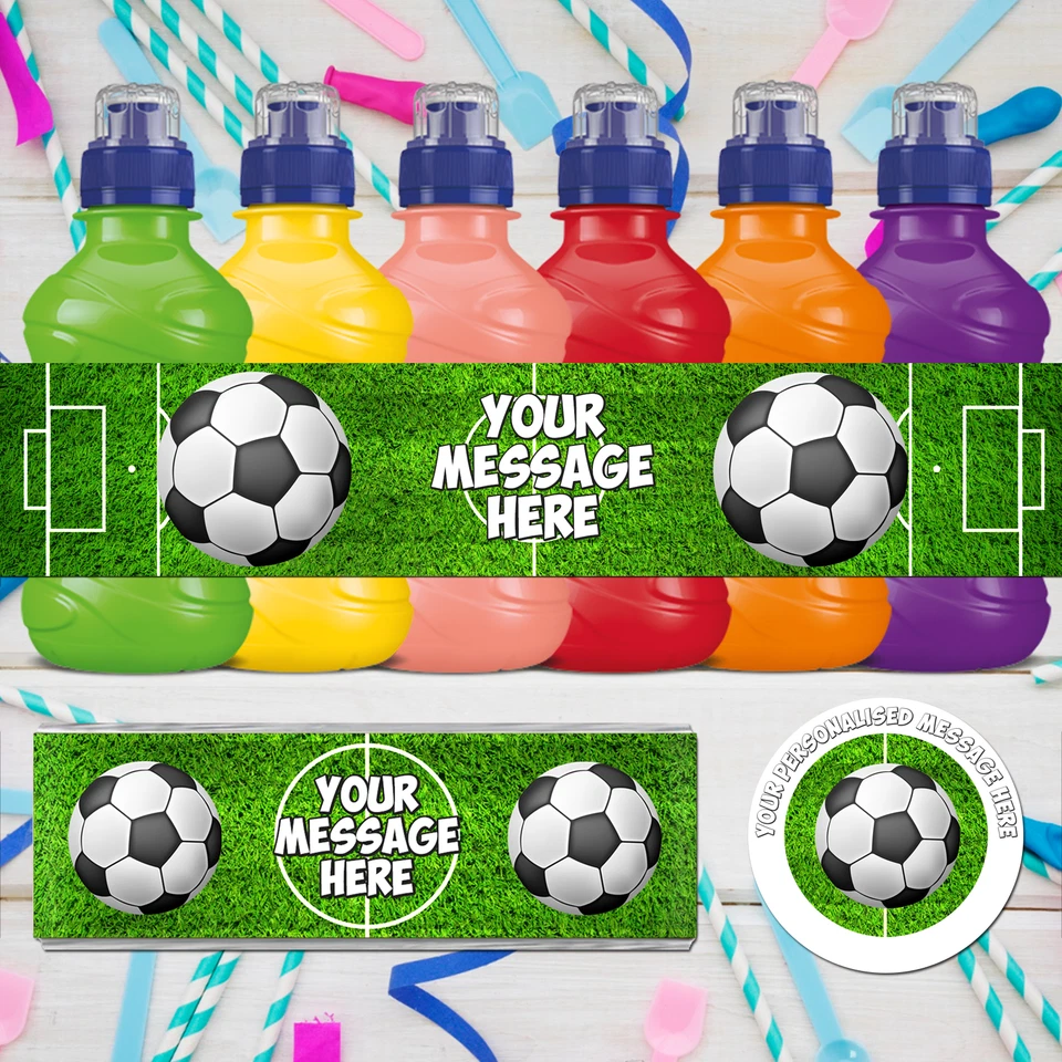 Football Personalised Fruit Shoot Sticker Labels Kit Kat Birthday Party Supplies